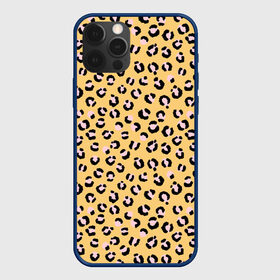 Чехол для iPhone 12 Pro с принтом Желтый леопардовый принт в Петрозаводске, силикон | область печати: задняя сторона чехла, без боковых панелей | желтый | леопардовый принт | паттерн | пятна | пятнистый | розовый | текстура