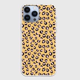 Чехол для iPhone 13 Pro Max с принтом Желтый леопардовый принт в Петрозаводске,  |  | Тематика изображения на принте: желтый | леопардовый принт | паттерн | пятна | пятнистый | розовый | текстура