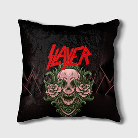 Подушка 3D с принтом SLAYER | УБИЙЦА (Z) в Петрозаводске, наволочка – 100% полиэстер, наполнитель – холлофайбер (легкий наполнитель, не вызывает аллергию). | состоит из подушки и наволочки. Наволочка на молнии, легко снимается для стирки | rock | slayer | грув метал | джеф ханнем | керри кинг | ню метал | рок | трэш метал