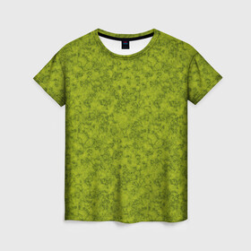 Женская футболка 3D с принтом Зеленый мраморный узор  в Петрозаводске, 100% полиэфир ( синтетическое хлопкоподобное полотно) | прямой крой, круглый вырез горловины, длина до линии бедер | зеленый | зеленый мрамор | каменный | модный | мраморный | современный