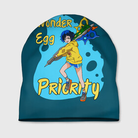 Шапка 3D с принтом Wonder Egg Priority в Петрозаводске, 100% полиэстер | универсальный размер, печать по всей поверхности изделия | Тематика изображения на принте: ai ooto | wonder egg | wonder egg priority | ай ото | аниме | персонажи | приоритет чудо яйца