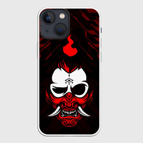 Чехол для iPhone 13 mini с принтом DEMON | CYBERPUNK 2077 | КИБЕРПАНК (Z) в Петрозаводске,  |  | cd project red | cyberpunk 2077 | demon | keanu reeves | samurai | vi | арасака | ви | демон | киану ривз | киберпанк 2077 | найт сити | самураи