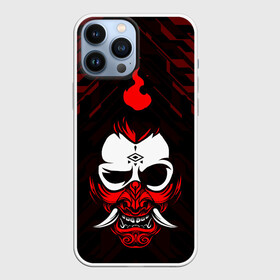 Чехол для iPhone 13 Pro Max с принтом DEMON | CYBERPUNK 2077 | КИБЕРПАНК (Z) в Петрозаводске,  |  | cd project red | cyberpunk 2077 | demon | keanu reeves | samurai | vi | арасака | ви | демон | киану ривз | киберпанк 2077 | найт сити | самураи