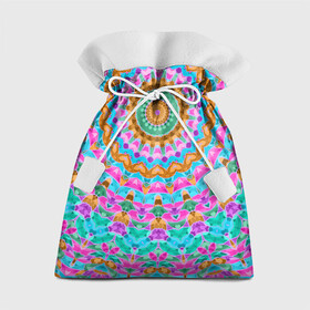 Подарочный 3D мешок с принтом разноцветный калейдоскоп  в Петрозаводске, 100% полиэстер | Размер: 29*39 см | детский | женский | калейдоскоп | круглый | орнамент | розовый | этнический