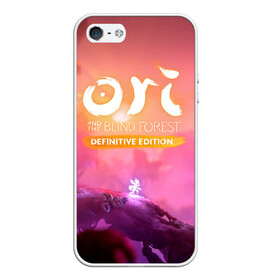 Чехол для iPhone 5/5S матовый с принтом Ori and the Will of the Wisps в Петрозаводске, Силикон | Область печати: задняя сторона чехла, без боковых панелей | adventure | ori | ori and the will of the wisps | pc game | pink sky | spirit of the forest | дух леса | компьютерная игра | ори | ори и блуждающие огоньки | приключения | розовое небо