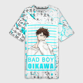 Платье-футболка 3D с принтом ТООРУ ОЙКАВА   OIKAWA TORU в Петрозаводске,  |  | anime | aoba johsai. | haikyu | manga | oikawa toru | аниме | аобаджосай | волейбол | герой | манга | персонаж | тоору ойкава