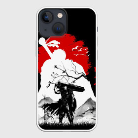 Чехол для iPhone 13 mini с принтом Берсерк силуэт Гатса в Петрозаводске,  |  | berserk | аниме | берсерк | бирсерк | гатс | гатц | клеймо