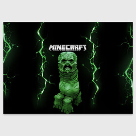 Поздравительная открытка с принтом CREEPER 3D | MINECRAFT 3D (Z) в Петрозаводске, 100% бумага | плотность бумаги 280 г/м2, матовая, на обратной стороне линовка и место для марки
 | block | creeper | cube | minecraft | minecraft nature | minecraft skin | minectaft skins | mobs | pixel | tnt | underground | блок | геометрия | крафт | крипер | кубики | майнкрафт | пиксели | тнт