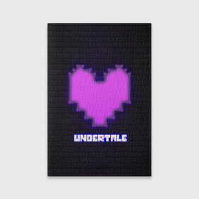 Обложка для паспорта матовая кожа с принтом UNDERTALE PURPLE HEART в Петрозаводске, натуральная матовая кожа | размер 19,3 х 13,7 см; прозрачные пластиковые крепления | Тематика изображения на принте: sans | undertale | андертале | андертейл | игра | подземная история | подземная сказка | санс | сердце | ундертале