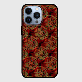 Чехол для iPhone 13 Pro с принтом Красно оливковый ретро в Петрозаводске,  |  | Тематика изображения на принте: абстрактный | детский | кольца | коричневый | красный | круги | модный | молодежный | оливковый | ретро