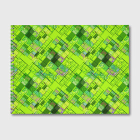 Альбом для рисования с принтом Ярко-зеленый абстрактный узор в Петрозаводске, 100% бумага
 | матовая бумага, плотность 200 мг. | Тематика изображения на принте: абстрактный | геометрический | детский | зеленый неоновый | креативный | модный | молодежный | неоновый | яркий зеленый