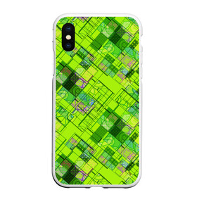 Чехол для iPhone XS Max матовый с принтом Ярко-зеленый абстрактный узор в Петрозаводске, Силикон | Область печати: задняя сторона чехла, без боковых панелей | абстрактный | геометрический | детский | зеленый неоновый | креативный | модный | молодежный | неоновый | яркий зеленый