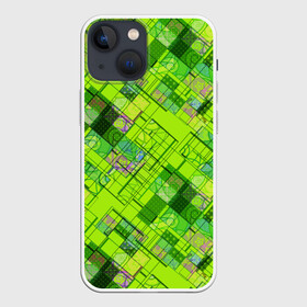 Чехол для iPhone 13 mini с принтом Ярко зеленый абстрактный узор в Петрозаводске,  |  | абстрактный | геометрический | детский | зеленый неоновый | креативный | модный | молодежный | неоновый | яркий зеленый