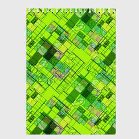 Скетчбук с принтом Ярко-зеленый абстрактный узор в Петрозаводске, 100% бумага
 | 48 листов, плотность листов — 100 г/м2, плотность картонной обложки — 250 г/м2. Листы скреплены сверху удобной пружинной спиралью | Тематика изображения на принте: абстрактный | геометрический | детский | зеленый неоновый | креативный | модный | молодежный | неоновый | яркий зеленый
