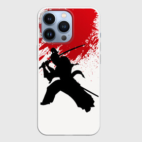 Чехол для iPhone 13 Pro с принтом УДАР НИНДЗЯ в Петрозаводске,  |  | blood | japan | ninja | samurai | брызги | катана | кимоно | костюм | кровь | меч | ниндзя | рана | самурай | япония