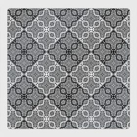 Магнитный плакат 3Х3 с принтом Черно-белый орнамент  в Петрозаводске, Полимерный материал с магнитным слоем | 9 деталей размером 9*9 см | абстрактный | ажурный | арабский | восточный | кружева | кружевной | современный | черно белый | черный