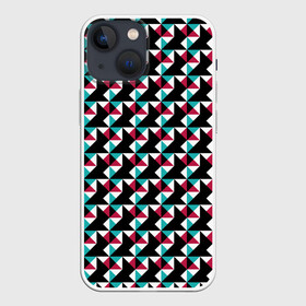 Чехол для iPhone 13 mini с принтом Красно черный абстрактный узор в Петрозаводске,  |  | абстрактный | геометрические фигуры | модный | молодежный | ртеугольники | современный