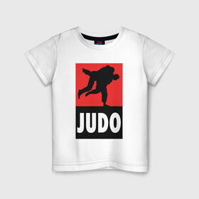 Детская футболка хлопок с принтом Judo в Петрозаводске, 100% хлопок | круглый вырез горловины, полуприлегающий силуэт, длина до линии бедер | fighter | japan | judo | mma | sport | ufc | warrior | боец | бой | воин | дзюдо | дзюдоист | единоборства | карате | поединок | спорт | спортсмен | чемпион | япония