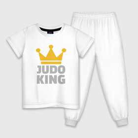 Детская пижама хлопок с принтом Король Дзюдо в Петрозаводске, 100% хлопок |  брюки и футболка прямого кроя, без карманов, на брюках мягкая резинка на поясе и по низу штанин
 | Тематика изображения на принте: fighter | japan | judo | king | mma | sport | ufc | warrior | боец | бой | воин | дзюдо | дзюдоист | единоборства | карате | король | поединок | спорт | спортсмен | чемпион | япония