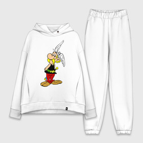 Женский костюм хлопок Oversize с принтом Скромный Астерикс в Петрозаводске,  |  | asterix and obelix | cartoon | character | comic | magic potion | sword | wings helmet | астерикс и обеликс | комикс | магическое зелье силы | меч | мультфильм | персонаж | шлем с крыльями