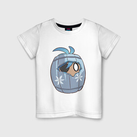 Детская футболка хлопок с принтом Бомбочка Кэйа в Петрозаводске, 100% хлопок | круглый вырез горловины, полуприлегающий силуэт, длина до линии бедер | арт | бомба | бомбочка | бочка | кейа | крио | кэйа | лёд | мондштадт | рисунок | холод