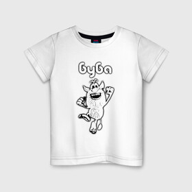 Детская футболка хлопок с принтом Booba / Буба в Петрозаводске, 100% хлопок | круглый вырез горловины, полуприлегающий силуэт, длина до линии бедер | booba | буба | буба мультфильм | гуга | детские | домовенок | домовой | дуда | лула | малышам | мультик