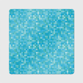 Магнит виниловый Квадрат с принтом Бирюзовая пиксель абстракция в Петрозаводске, полимерный материал с магнитным слоем | размер 9*9 см, закругленные углы | pixel art | абстракция | бирюзовый | изумрудный | пиксели | пиксель арт | пиксельный