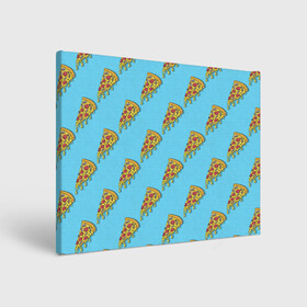 Холст прямоугольный с принтом Пицца паттерн на голубом в Петрозаводске, 100% ПВХ |  | Тематика изображения на принте: еда | итальянская кухня | кусок пиццы | паттерн | пицца | пицца пепперони | пицца с колбасой и сыром | слайс | фаст фуд