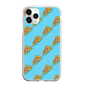 Чехол для iPhone 11 Pro матовый с принтом Пицца паттерн на голубом в Петрозаводске, Силикон |  | Тематика изображения на принте: еда | итальянская кухня | кусок пиццы | паттерн | пицца | пицца пепперони | пицца с колбасой и сыром | слайс | фаст фуд