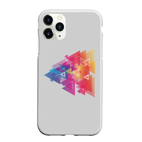 Чехол для iPhone 11 Pro матовый с принтом Цветные треугольники в Петрозаводске, Силикон |  | искусство | прямоугольник | пурпурный | симметрия | треугольник | цвет