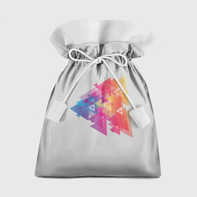 Подарочный 3D мешок с принтом Цветные треугольники в Петрозаводске, 100% полиэстер | Размер: 29*39 см | искусство | прямоугольник | пурпурный | симметрия | треугольник | цвет