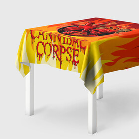 Скатерть 3D с принтом Cannibal Corpse | Труп Канниба в Петрозаводске, 100% полиэстер (ткань не мнется и не растягивается) | Размер: 150*150 см | Тематика изображения на принте: cannibal | cannibal corpse | corpse | death metal | deathgrind | алекс уэбстер | брутальный дэт метал | дэт метал | дэтграйнд | пол мазуркевич | роб барретт | труп каннибала