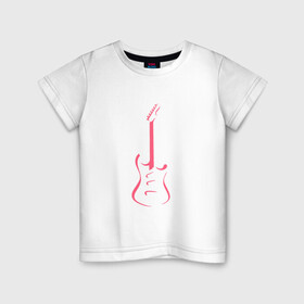 Детская футболка хлопок с принтом Акстар Гитара в Петрозаводске, 100% хлопок | круглый вырез горловины, полуприлегающий силуэт, длина до линии бедер | гитара | класика | минимализм | музыка | поп арт | струны.