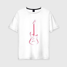 Женская футболка хлопок Oversize с принтом Акстар Гитара в Петрозаводске, 100% хлопок | свободный крой, круглый ворот, спущенный рукав, длина до линии бедер
 | гитара | класика | минимализм | музыка | поп арт | струны.