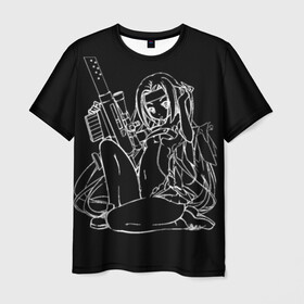 Мужская футболка 3D с принтом ANIME DRAIN в Петрозаводске, 100% полиэфир | прямой крой, круглый вырез горловины, длина до линии бедер | anime | dead inside | drain | zxc | zxcursed | аниме | дрейн | дэд инсайд