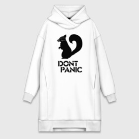 Платье-худи хлопок с принтом Dont panic (black) в Петрозаводске,  |  | dont panic | без паники | белка | опасность | паника | противогаз | скунс | тревога