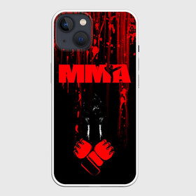 Чехол для iPhone 13 с принтом ММА В КРОВИ в Петрозаводске,  |  | борьба | драка | кровь | мма | спорт