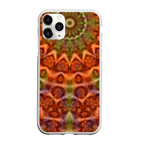 Чехол для iPhone 11 Pro матовый с принтом Оранжево-оливковый калейдоскоп в Петрозаводске, Силикон |  | Тематика изображения на принте: калейдоскоп | коричневый | круглый орнамент | модный | мозаика | мозаичный узор | оливковый | оранжевый | орнамент | этнический
