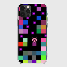 Чехол для iPhone 12 Pro Max с принтом Arcade Pig в Петрозаводске, Силикон |  | Тематика изображения на принте: аркада | аркадная игра | мозайка из пикселей | разноцветные квадраты | свинка | свинья на кубе | цифровые кубики