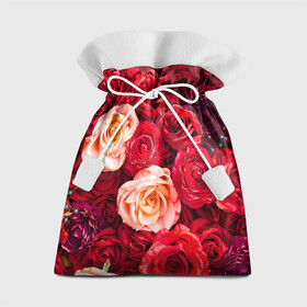 Подарочный 3D мешок с принтом Букет роз в Петрозаводске, 100% полиэстер | Размер: 29*39 см | Тематика изображения на принте: большие | букет | девушкам | красивые | пышные | розы | цветы | яркие