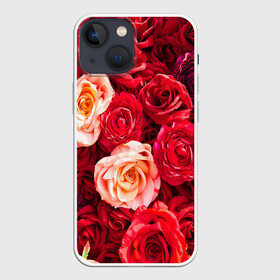 Чехол для iPhone 13 mini с принтом Букет роз в Петрозаводске,  |  | большие | букет | девушкам | красивые | пышные | розы | цветы | яркие