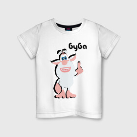 Детская футболка хлопок с принтом Я БУБА  I BOOBA в Петрозаводске, 100% хлопок | круглый вырез горловины, полуприлегающий силуэт, длина до линии бедер | booba | brownie | loony | боба | буба | домовой | чудик