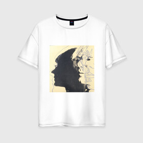 Женская футболка хлопок Oversize с принтом Andy Warhol art в Петрозаводске, 100% хлопок | свободный крой, круглый ворот, спущенный рукав, длина до линии бедер
 | andy | art | pop | warhol | арт | коллаж | поп | портрет | фото | художник