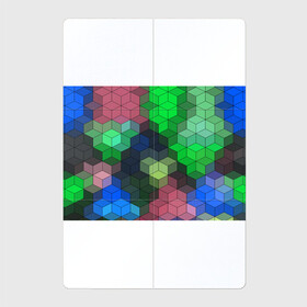 Магнитный плакат 2Х3 с принтом Разноцветный геометрический уз в Петрозаводске, Полимерный материал с магнитным слоем | 6 деталей размером 9*9 см | абстрактный | зеленый | молодежный | разноцветный узор | ромбы | синий | текстура