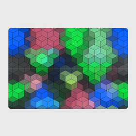 Магнитный плакат 3Х2 с принтом Разноцветный геометрический уз в Петрозаводске, Полимерный материал с магнитным слоем | 6 деталей размером 9*9 см | абстрактный | зеленый | молодежный | разноцветный узор | ромбы | синий | текстура