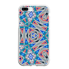 Чехол для iPhone 7Plus/8 Plus матовый с принтом Серо-синий абстрактный узор  в Петрозаводске, Силикон | Область печати: задняя сторона чехла, без боковых панелей | абстрактный | асимметричный | креативный | молодежный | серый | синий | современный