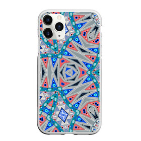 Чехол для iPhone 11 Pro матовый с принтом Серо-синий абстрактный узор  в Петрозаводске, Силикон |  | абстрактный | асимметричный | креативный | молодежный | серый | синий | современный