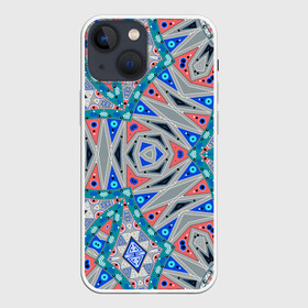Чехол для iPhone 13 mini с принтом Серо синий абстрактный узор в Петрозаводске,  |  | абстрактный | асимметричный | креативный | молодежный | серый | синий | современный