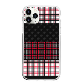 Чехол для iPhone 11 Pro Max матовый с принтом Комбинированный красно-серый  в Петрозаводске, Силикон |  | клетка | комбинированный | красный и черный | креативный | плед | полосы | узор в клетку | шотландка