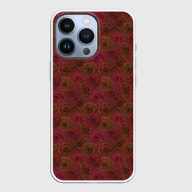 Чехол для iPhone 13 Pro с принтом Цветочный коричневый ретро в Петрозаводске,  |  | Тематика изображения на принте: абстрактный | в горошек | коричневый | модный | ретро | цветочный узор | цветы